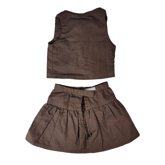 Brownie Scout Outfit Clothes for 18" Doll Vest Skirt Top Hook Loop Close AG OG - Picture 8 of 10